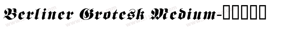 Berliner Grotesk Medium字体转换